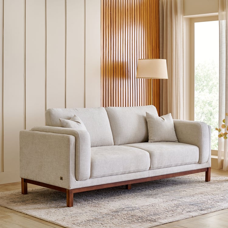 Lansbury NXT Fabric 3-Seater Sofa with Cushions - Beige