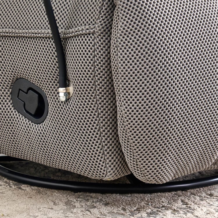 Zeek Fabric 1-Seater Recliner with Mobile Holder - Grey