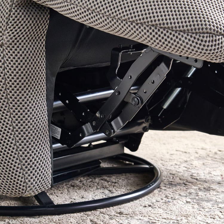 Zeek Fabric 1-Seater Recliner with Mobile Holder - Grey