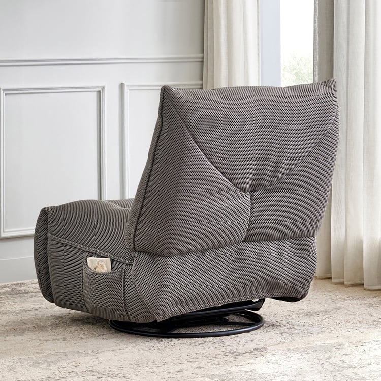 Zeek Fabric 1-Seater Electric Recliner with Mobile Holder - Grey