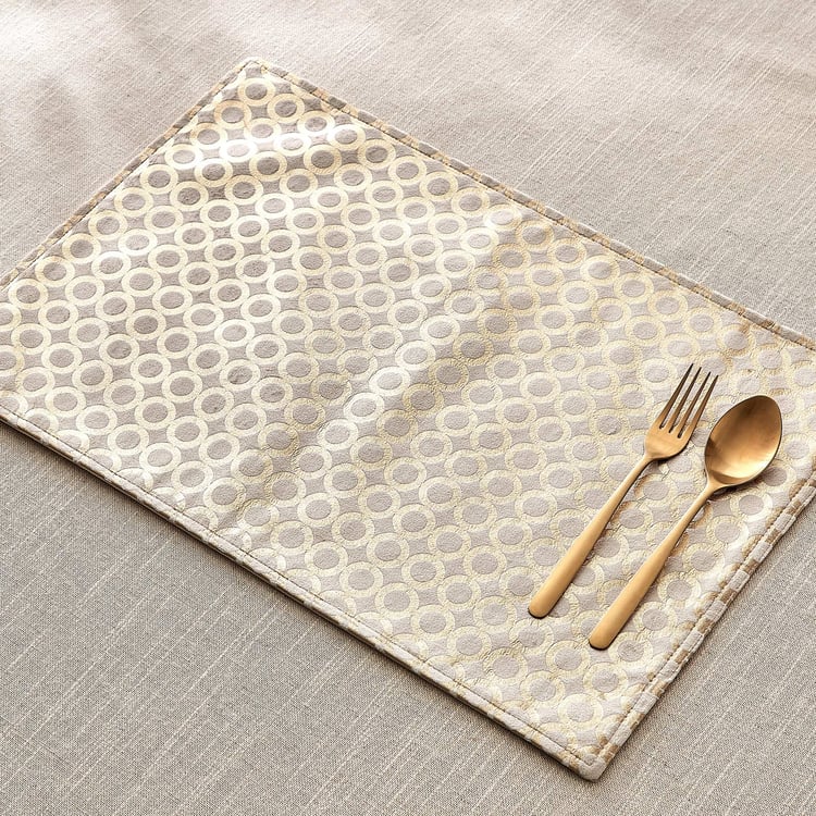 Glimmer Brio Cotton Foil Print Reversible Placemat