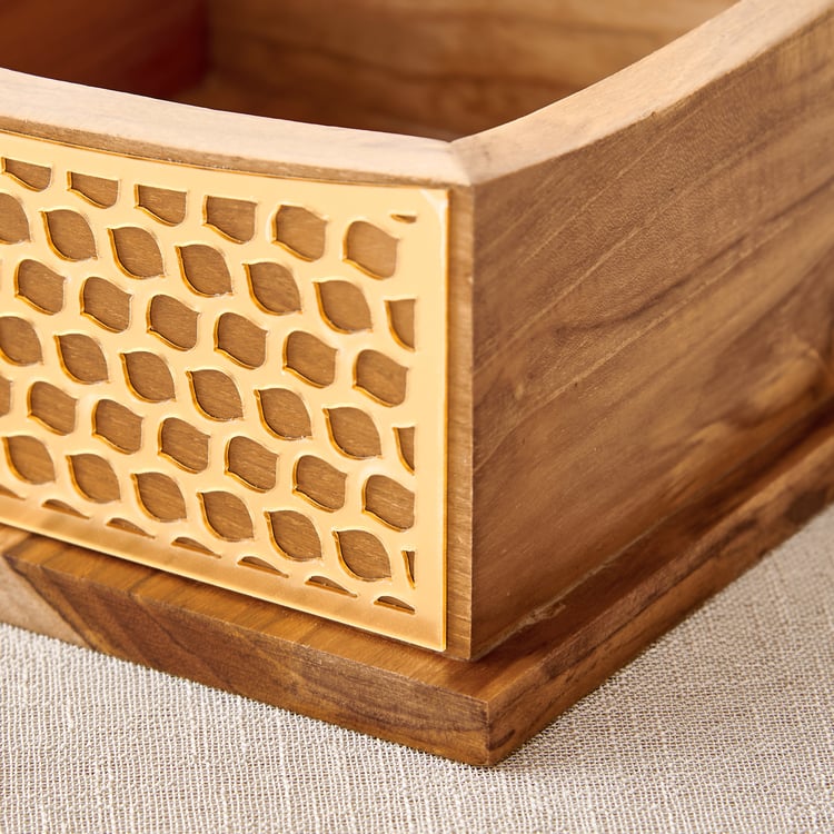 Haze Dietes 3Pcs Teak Wood Chip and Dip Set