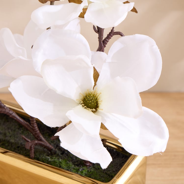 Gloria Elara Artificial Magnolias in Ceramic Pot