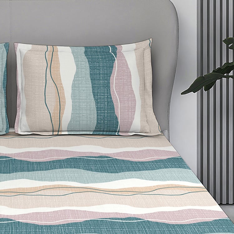 LAYERS Firenze Floret Cotton 146TC Striped 3Pcs Super King Bedsheet Set