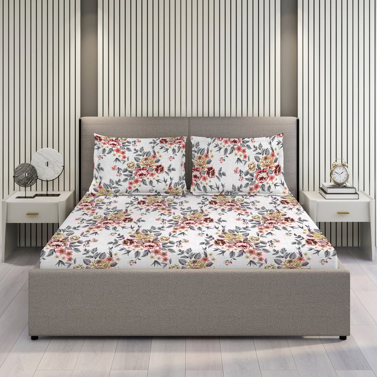 LAYERS Argos Cotton 225TC Floral King 3Pcs Super King Bedsheet Set