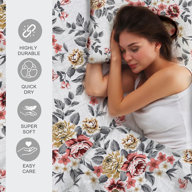LAYERS Argos Cotton 225TC Floral King 3Pcs Super King Bedsheet Set