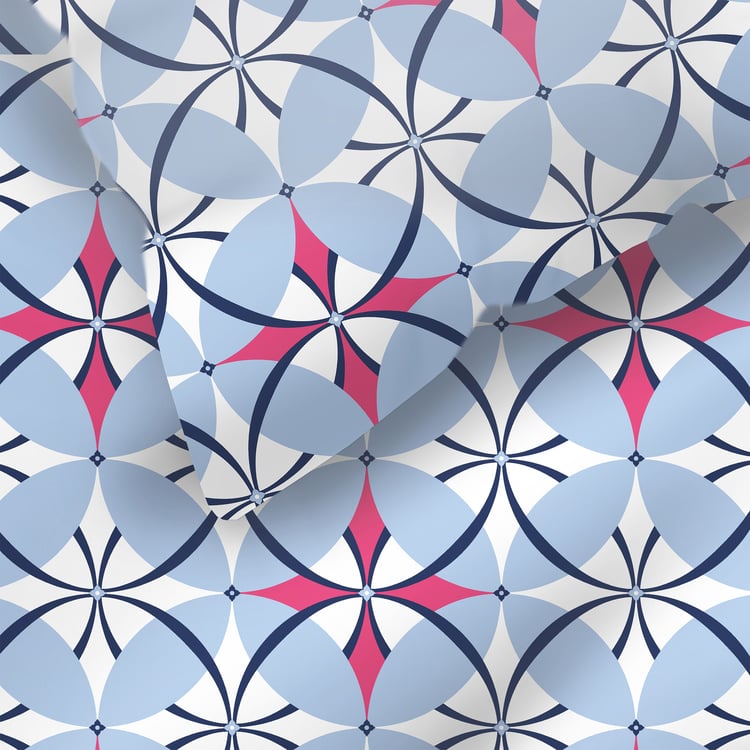 LAYERS Argos Cotton 225TC Geometric Print 3Pcs Super King Bedsheet Set