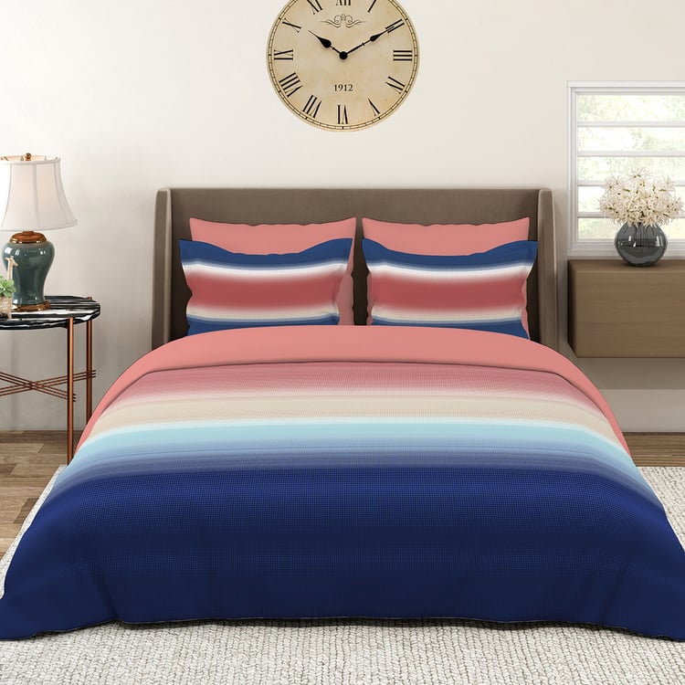 LAYERS Durathread Cotton 144TC Striped 3Pcs Super King Bedsheet Set