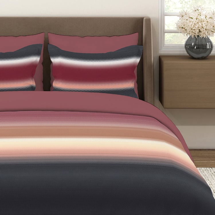 LAYERS Durathread Cotton 225TC Striped 3Pcs Super King Bedsheet Set