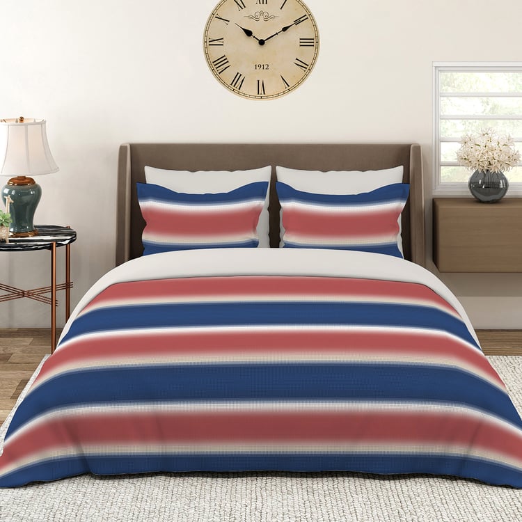 LAYERS Durathread Cotton 225TC Striped 3Pcs Super King Bedsheet Set