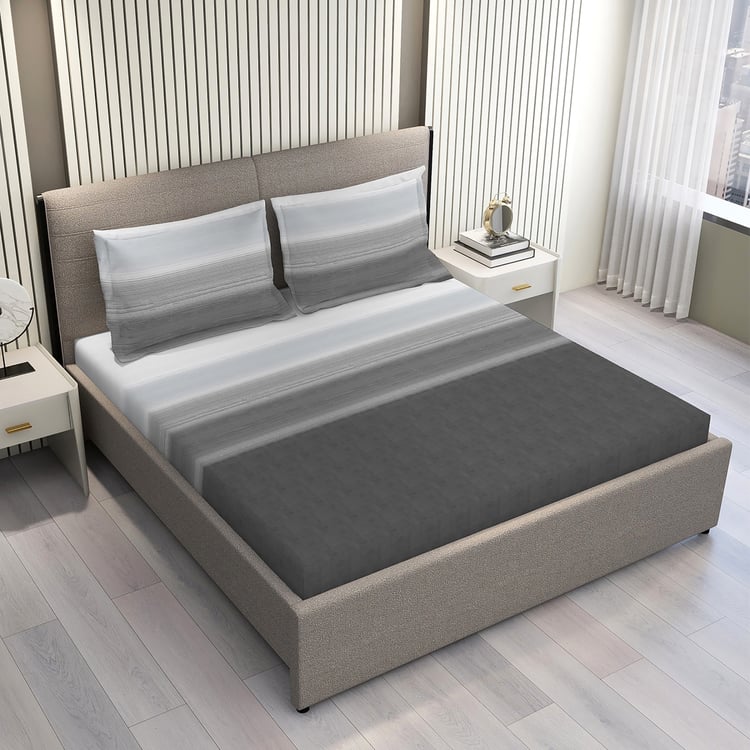 LAYERS Duracount Cotton 225TC Striped 3Pcs Super King Bedsheet Set