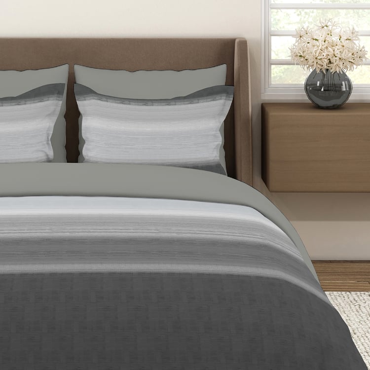 LAYERS Duracount Cotton 225TC Striped 3Pcs Super King Bedsheet Set