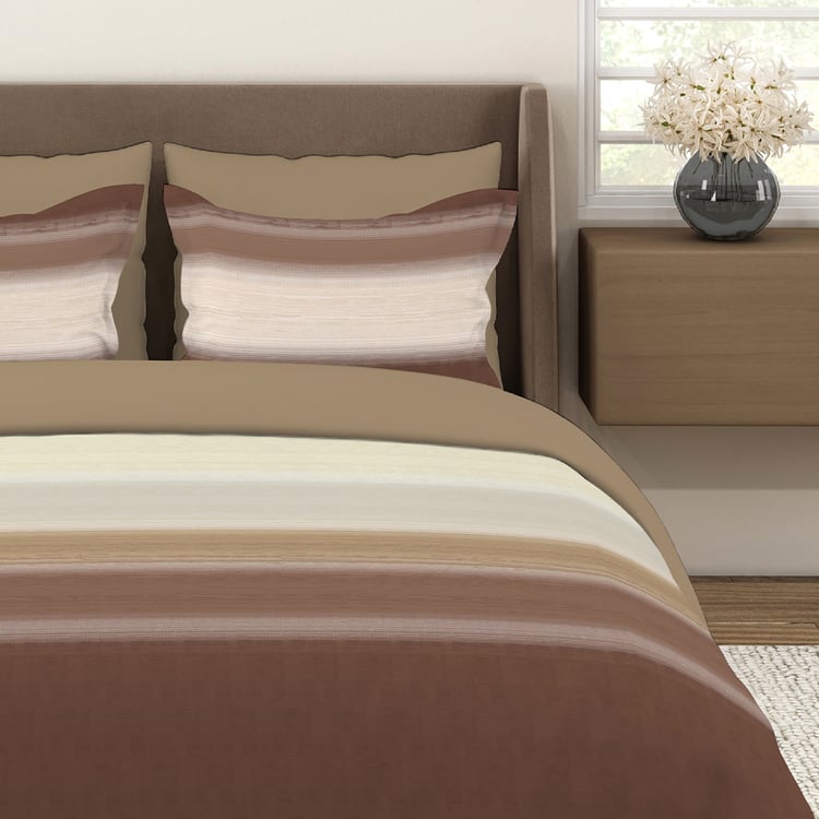 LAYERS Duracount Cotton 225TC Striped 3Pcs Super King Bedsheet Set