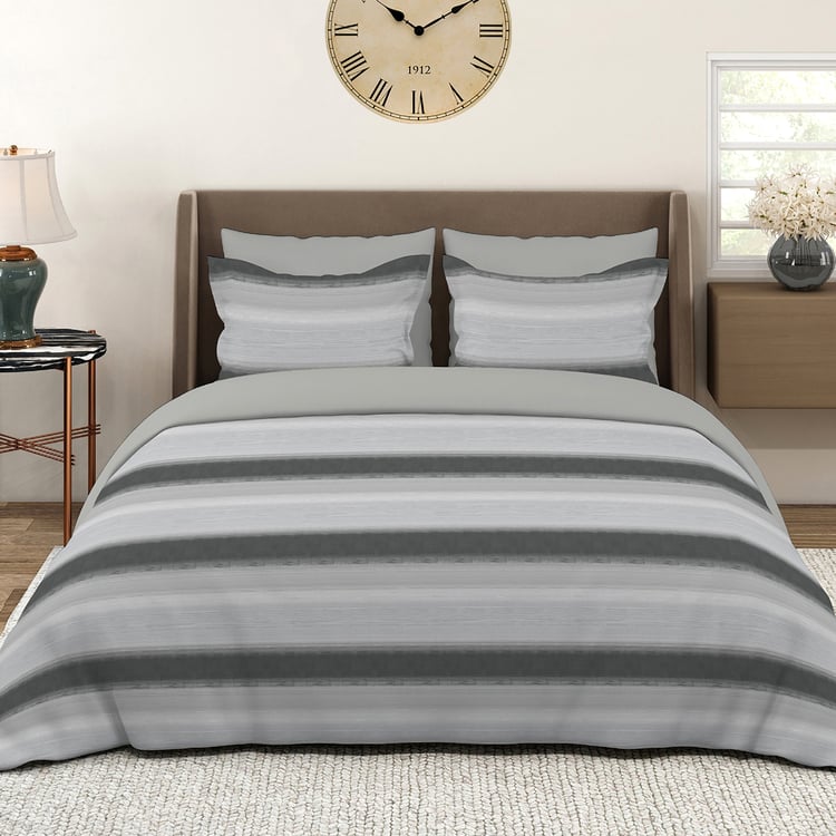 LAYERS Duracount Cotton 225TC Striped 3Pcs Super King Bedsheet Set
