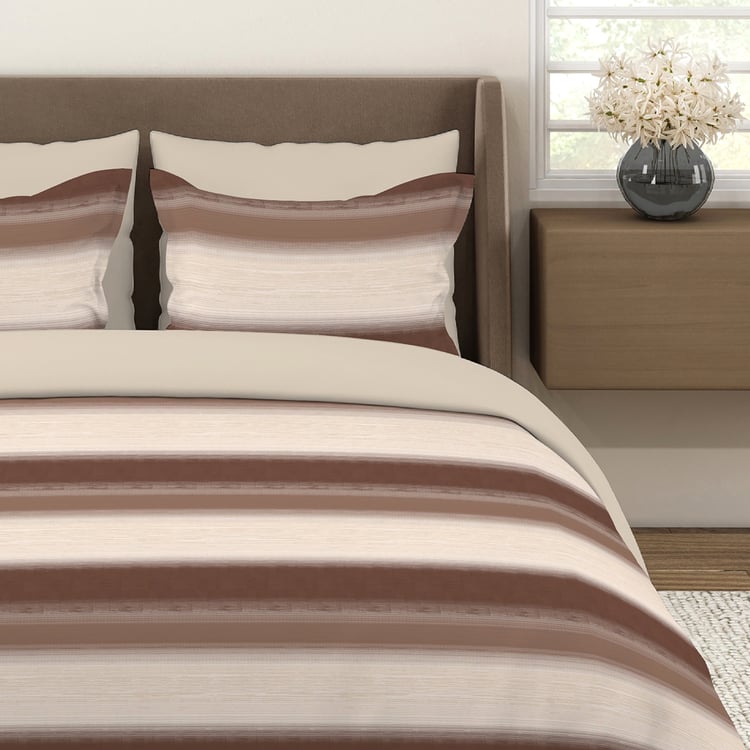 LAYERS Duracount Cotton 225TC Striped 3Pcs Super King Bedsheet Set