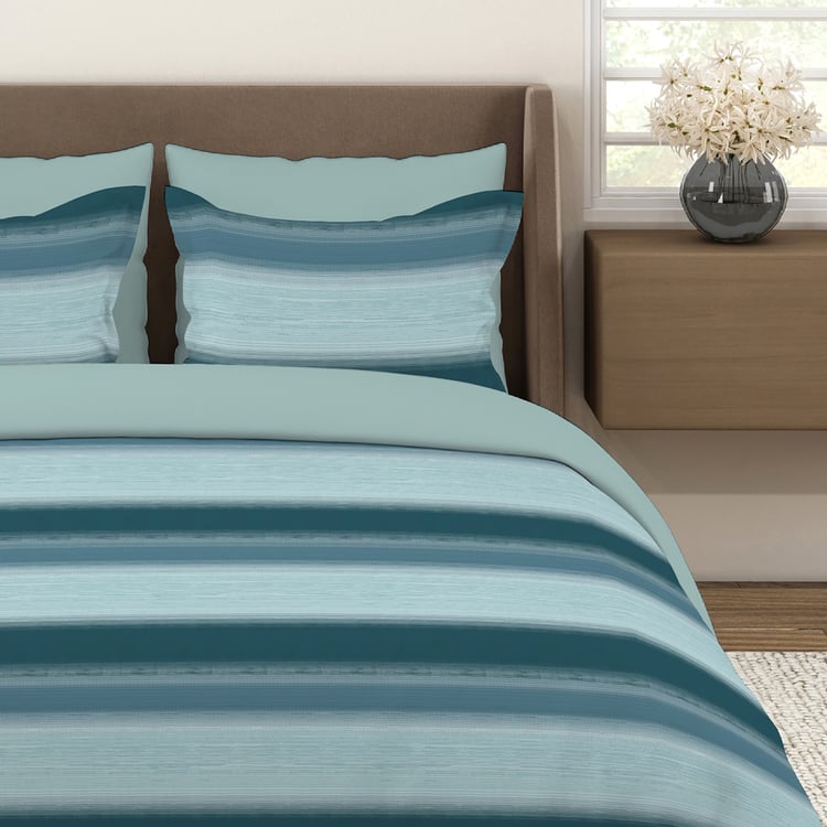 LAYERS Duracount Cotton 225TC Striped 3Pcs Super King Bedsheet Set
