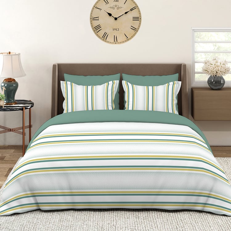 LAYERS Durathread Cotton 225TC Striped 3Pcs Super King Bedsheet Set