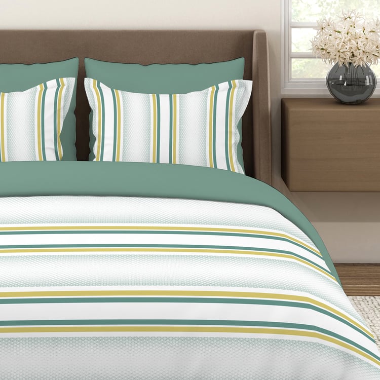 LAYERS Durathread Cotton 225TC Striped 3Pcs Super King Bedsheet Set
