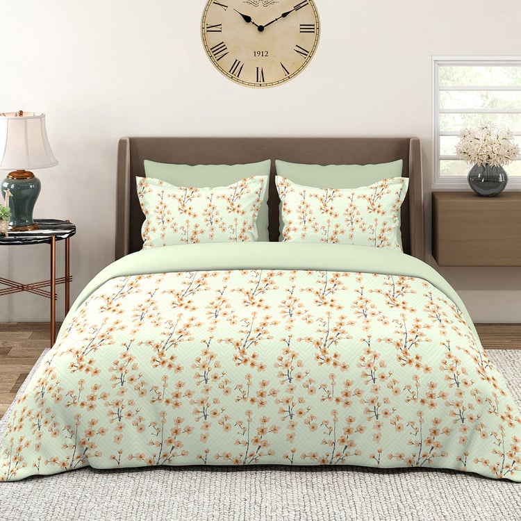 LAYERS Home Easy Cotton 144TC Floral Print 3Pcs Super King Bedsheet Set