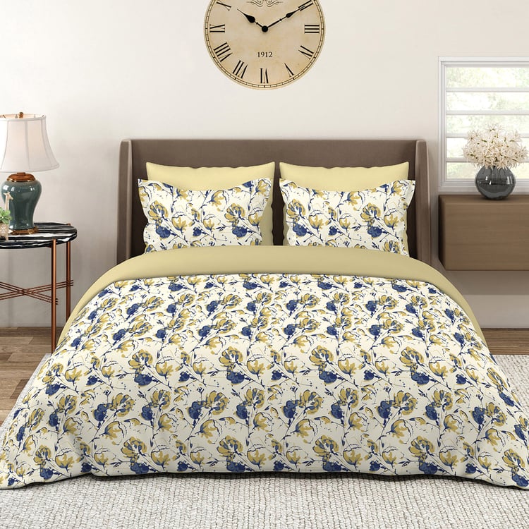 LAYERS Home Easy Cotton 144TC Floral Print 3Pcs Super King Bedsheet Set