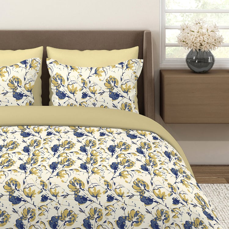 LAYERS Home Easy Cotton 144TC Floral Print 3Pcs Super King Bedsheet Set