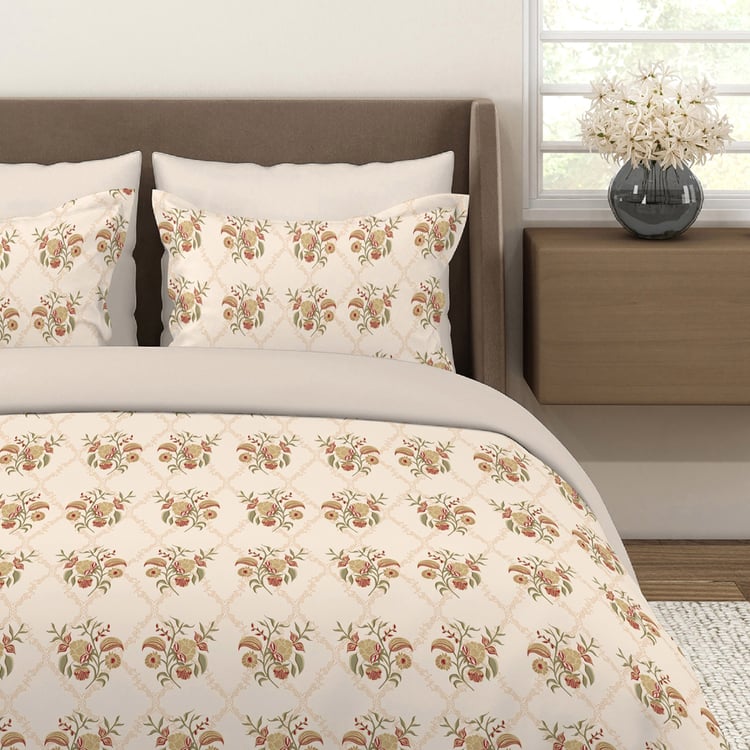 LAYERS Home Easy Cotton 144TC Floral Print 3Pcs Super King Bedsheet Set