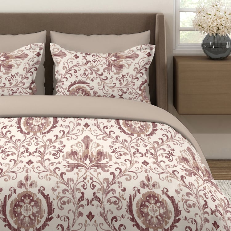 LAYERS Glory Cotton 144TC Ethnic Print 3Pcs Queen Bedsheet Set