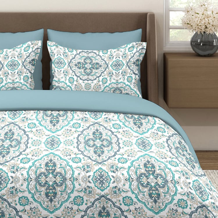 LAYERS Glory Cotton 144TC Ethnic Print 3Pcs Queen Bedsheet Set