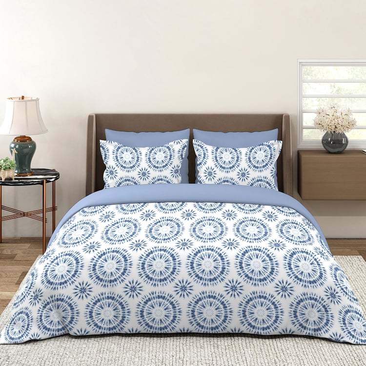 LAYERS Lumina Floret Cotton 144TC Geometric Print 3Pcs Queen Bedsheet Set