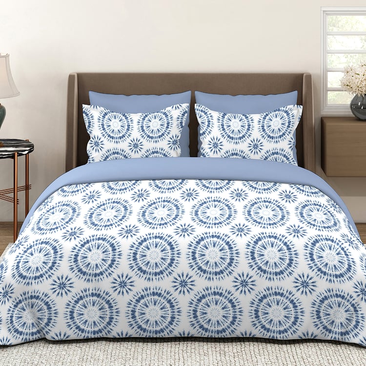 LAYERS Lumina Floret Cotton 144TC Geometric Print 3Pcs Queen Bedsheet Set
