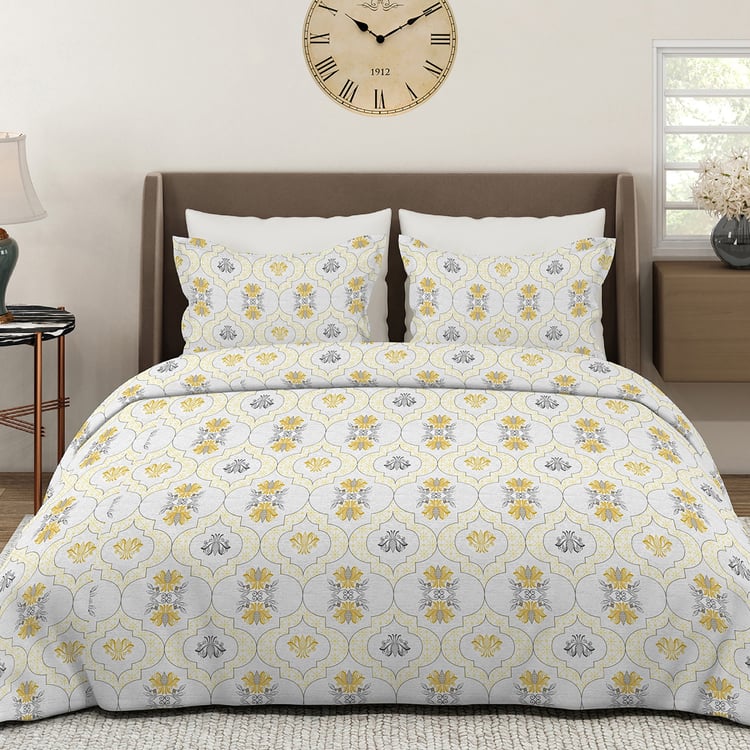LAYERS Aura Microfibre Ethnic Print 3Pcs Queen Bedsheet Set