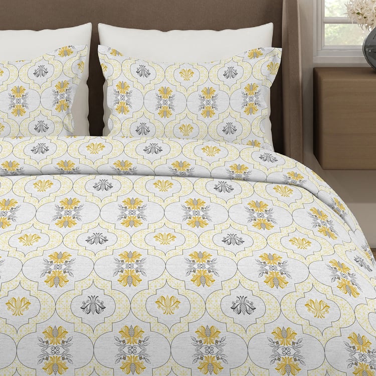 LAYERS Aura Microfibre Ethnic Print 3Pcs Queen Bedsheet Set