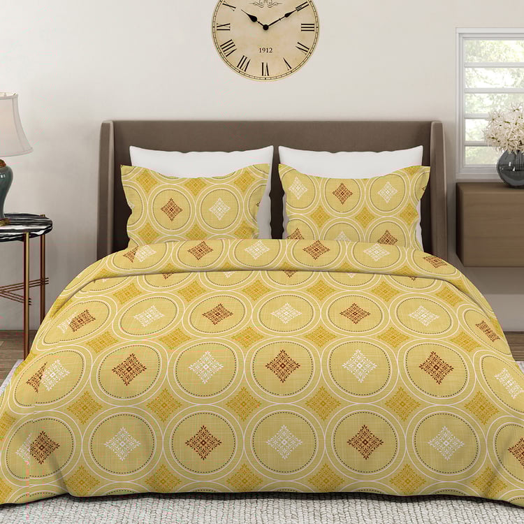 LAYERS Aura Microfibre Geometric Print 3Pcs Queen Bedsheet Set
