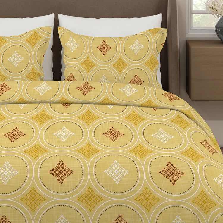 LAYERS Aura Microfibre Geometric Print 3Pcs Queen Bedsheet Set