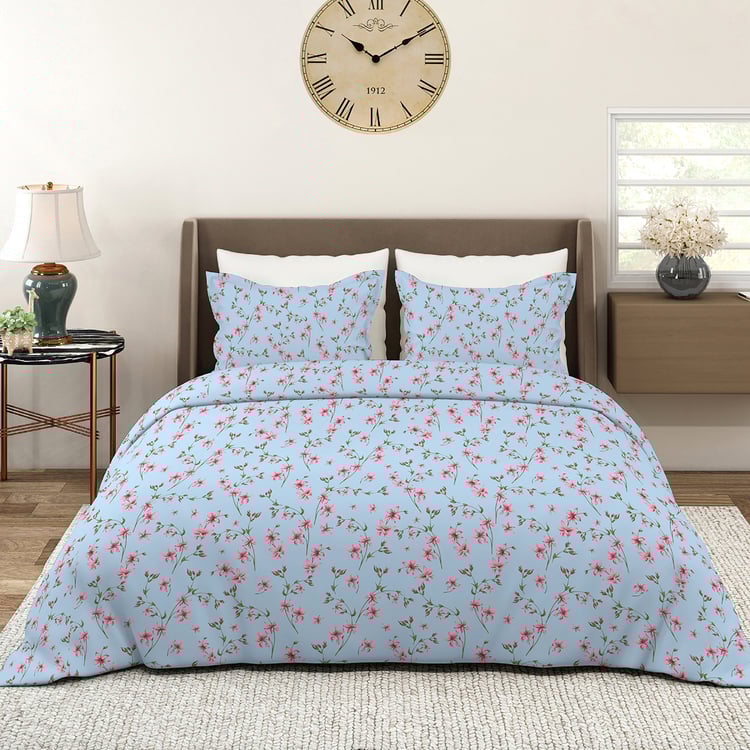 LAYERS Aria Microfibre Floral Print 3Pcs Queen Bedsheet Set