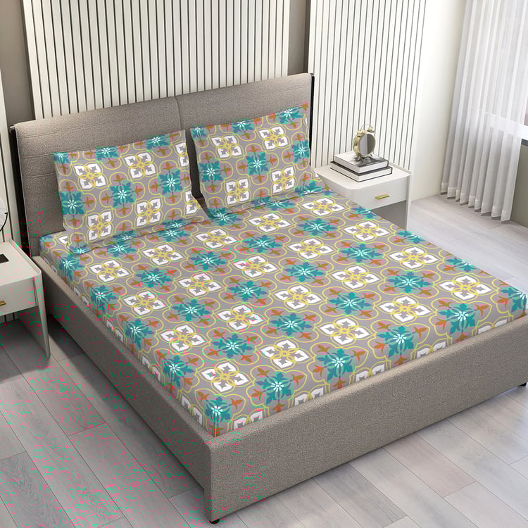 LAYERS Aria Microfibre Ethnic Print 3Pcs Queen Bedsheet Set