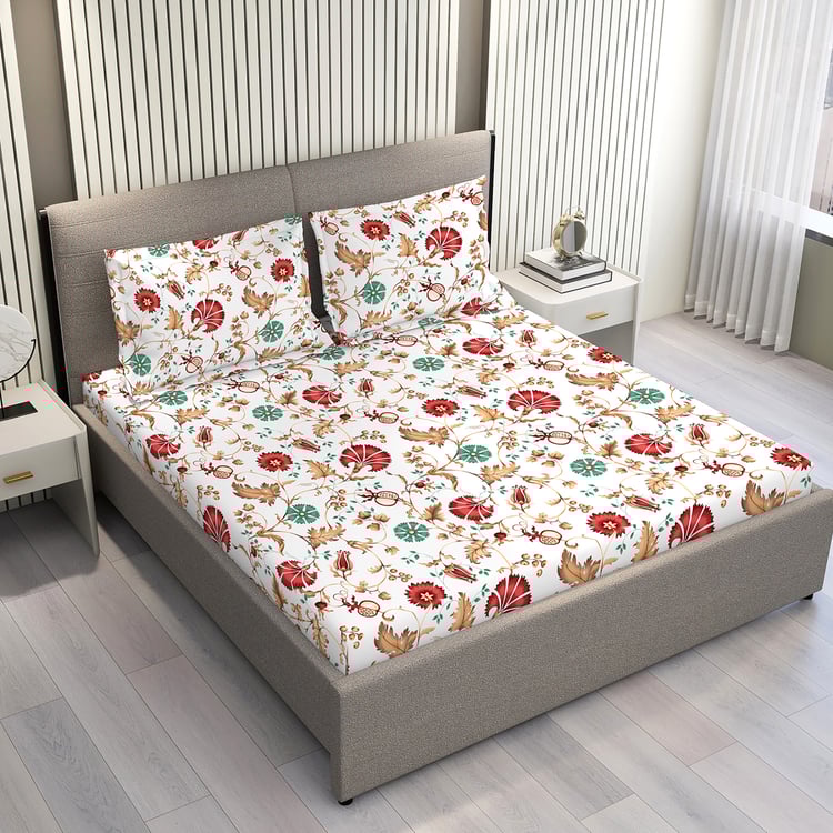 LAYERS Aura Microfibre Floral Print 3Pcs Super King Bedsheet Set