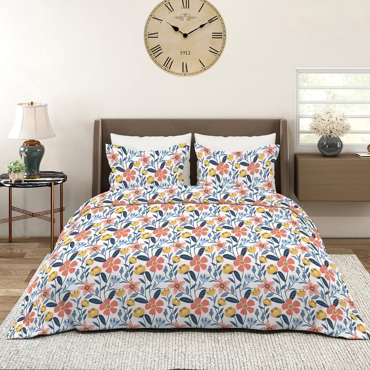 LAYERS Aura Microfibre Floral Print 3Pcs Super King Bedsheet Set