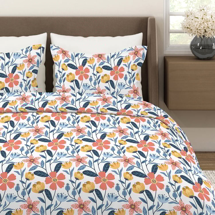 LAYERS Aura Microfibre Floral Print 3Pcs Super King Bedsheet Set