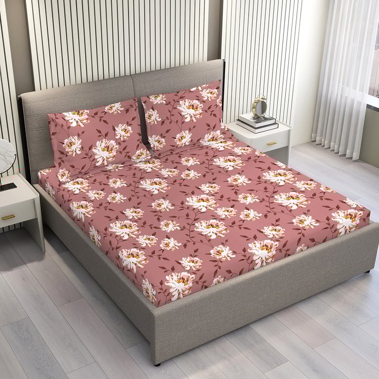 LAYERS Aura Microfibre Floral Print 3Pcs Super King Bedsheet Set
