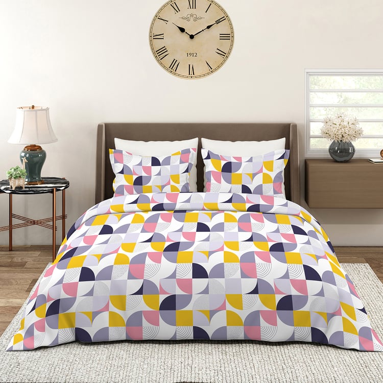 LAYERS Aura Microfibre Geometric Print 3Pcs Super King Bedsheet Set