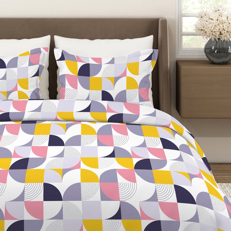 LAYERS Aura Microfibre Geometric Print 3Pcs Super King Bedsheet Set