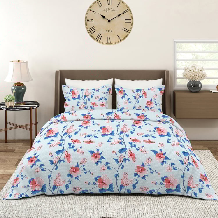 LAYERS Aura Microfibre Floral Print 3Pcs Super King Bedsheet Set