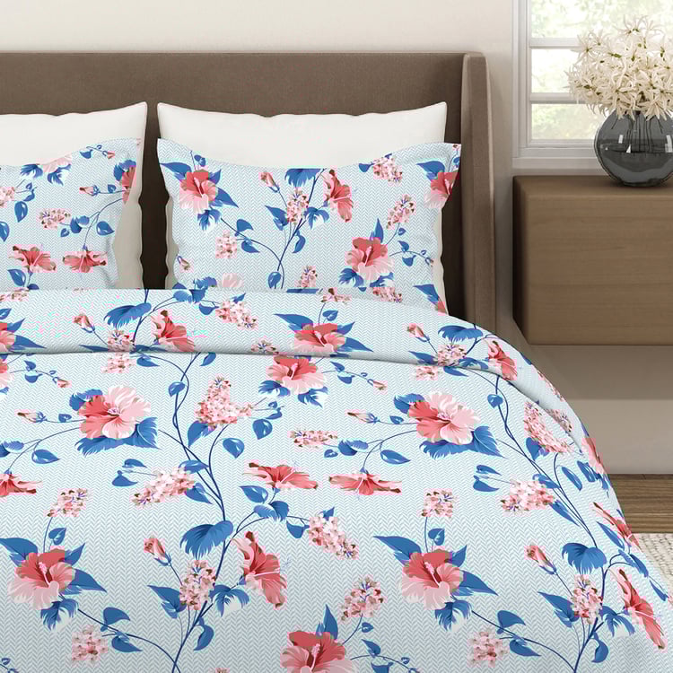 LAYERS Aura Microfibre Floral Print 3Pcs Super King Bedsheet Set
