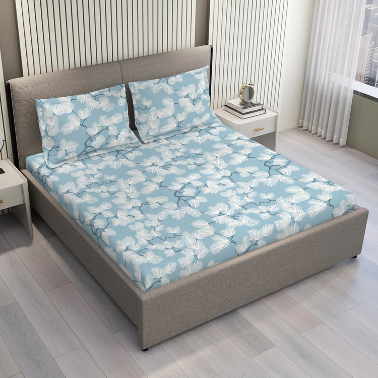 LAYERS Bloom Microfibre Floral Print 3Pcs Queen Bedsheet Set