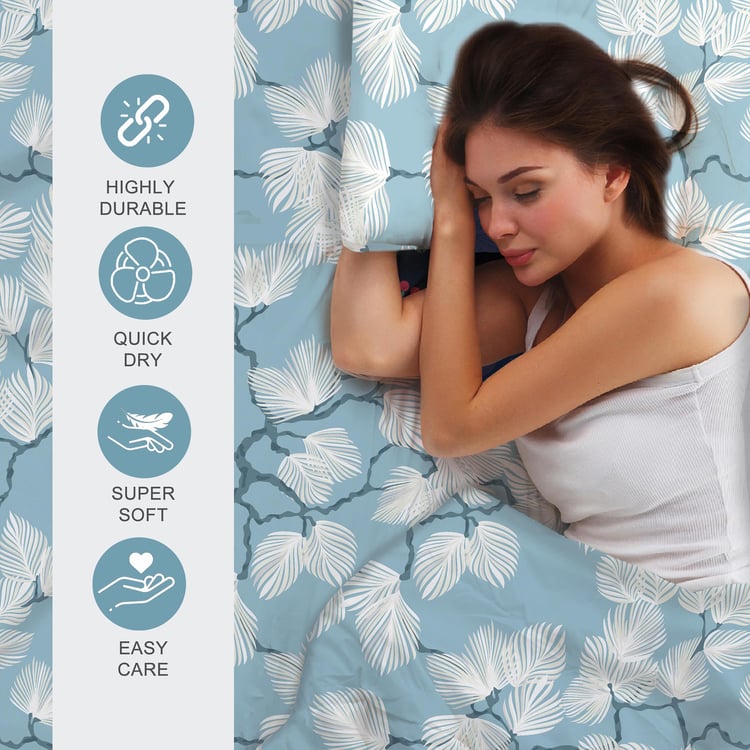 LAYERS Bloom Microfibre Floral Print 3Pcs Queen Bedsheet Set