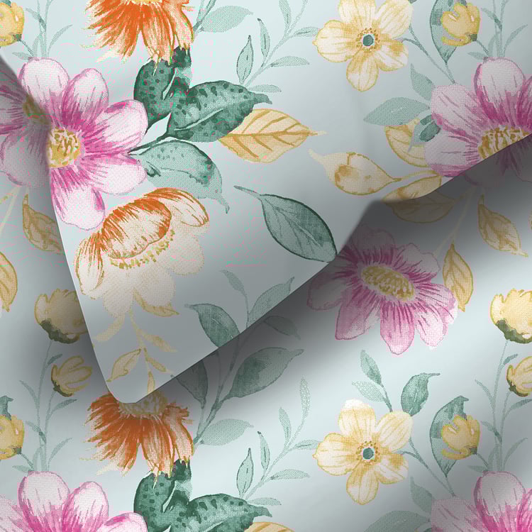 LAYERS Bloom Microfibre Floral Print 3Pcs Queen Bedsheet Set