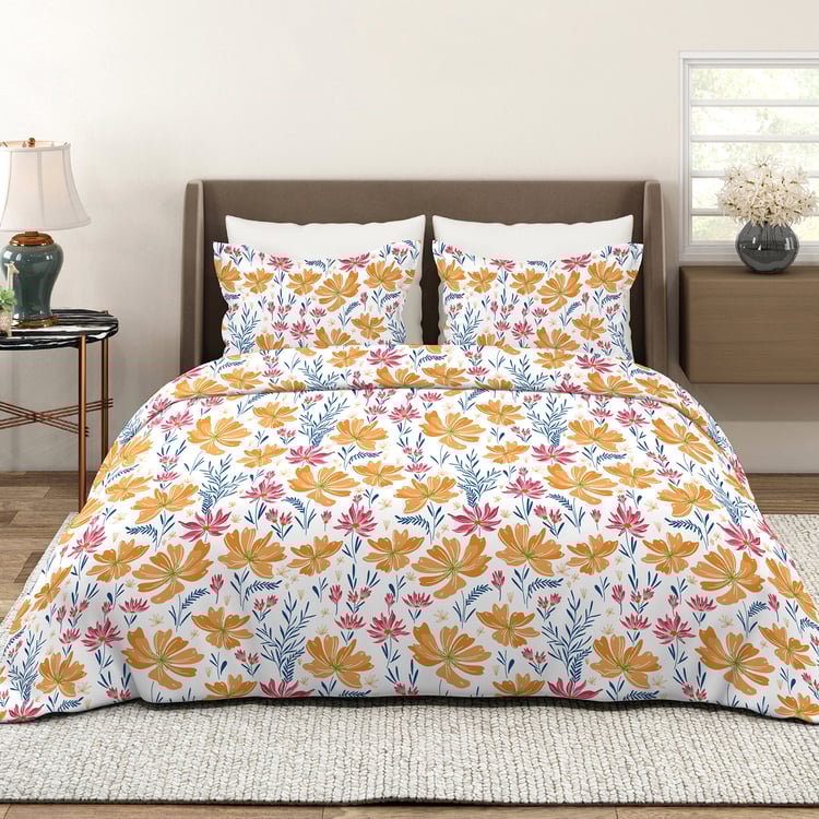 LAYERS Bloom Microfibre Floral Print 3Pcs Queen Bedsheet Set