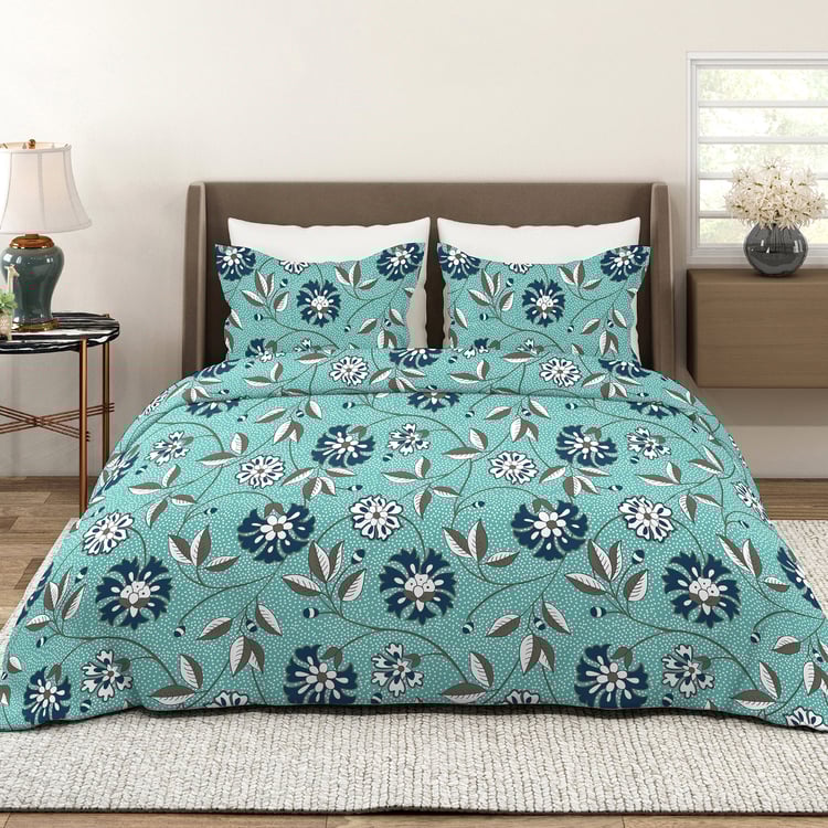 LAYERS Bloom Microfibre Floral Print 3Pcs Queen Bedsheet Set