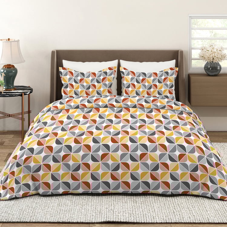 LAYERS Bloom Microfibre Geometric Print 3Pcs Queen Bedsheet Set